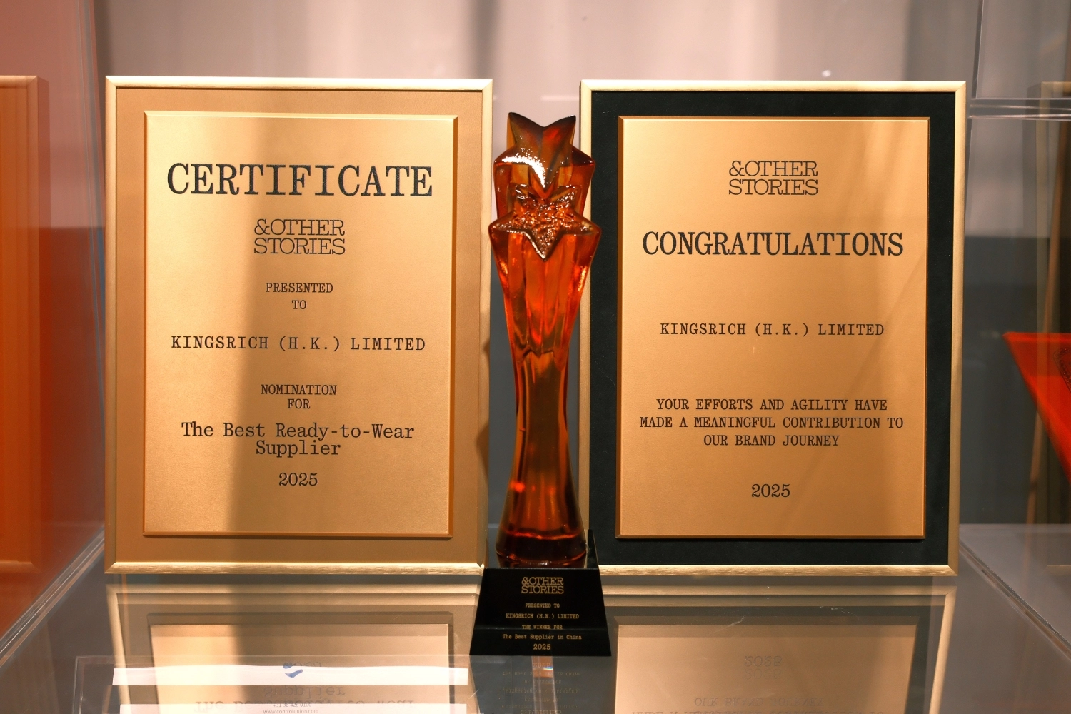 Kingsrich Wins Best Supplier in China from H&M&rsquo;s Premium Brand & Other Stories
